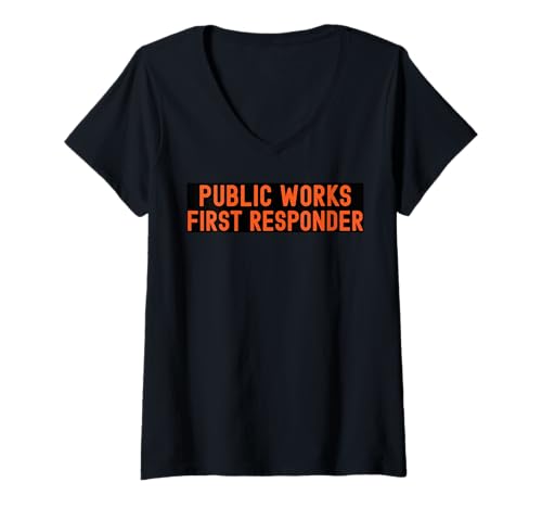 Damen Ersthelfer bei öffentlichen Arbeiten, Pride Support, Stadtarbeiter, Crew T-Shirt mit V-Ausschnitt Damen Ersthelfer bei öffentlichen Arbeiten, Pride Support, Stadtarbeiter, Crew T-Shirt mit V-Ausschnitt von Public Works City Apparel