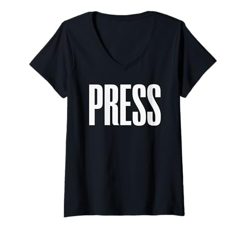 Damen Presse Journalismus Nachrichten Medien Reporter Journalistin Frauen Männer T-Shirt mit V-Ausschnitt Damen Presse Journalismus Nachrichten Medien Reporter Journalistin Frauen Männer T-Shirt mit V-Ausschnitt von Publication Editor Print Professional Women Men
