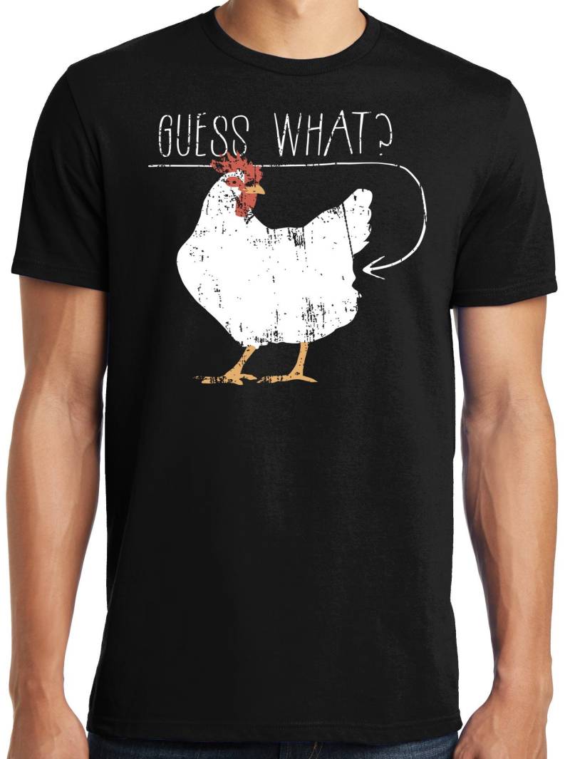 Big Guys Rule Und Tall King Size Lustig Beunruhigt Guess What Huhn Butt T-Shirt von PubliciTeeZ