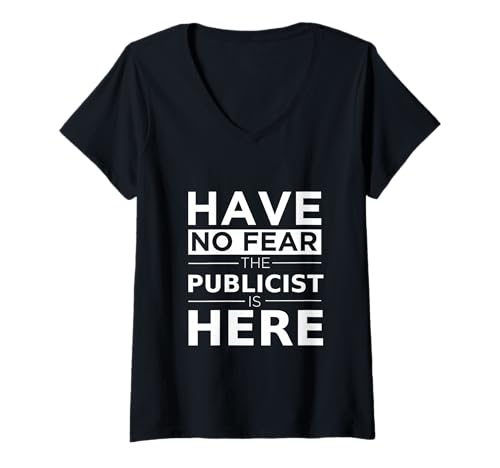 Damen Have No Fear Publicist is Here Lustiges Geschenk Arbeit Humor Job T-Shirt mit V-Ausschnitt Damen Have No Fear Publicist is Here Lustiges Geschenk Arbeit Humor Job T-Shirt mit V-Ausschnitt von Publicist Career Pride Designs