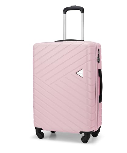 Puccini Koffer Reisekoffer Hartschalen Trolly Beautycase Malaga (Rosa (3C), Mittelgroß) von Puccini