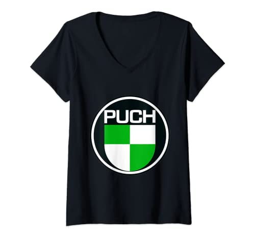 Damen Puch Oldtimer Fans T-Shirt mit V-Ausschnitt Damen Puch Oldtimer Fans T-Shirt mit V-Ausschnitt von Puch Oldtimer Fans