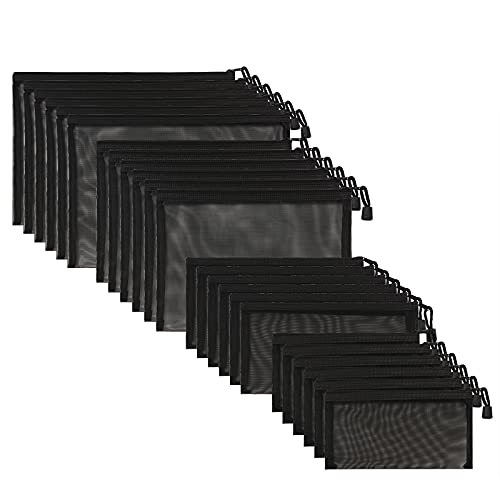 24 Stück Netz-Kosmetiktaschen Nylon Mesh Make-up Taschen Mesh Reißverschluss Tasche Federmäppchen Reise Organizer Taschen 4 Größen, schwarz 24 Stück Netz-Kosmetiktaschen Nylon Mesh Make-up Taschen Mesh Reißverschluss Tasche Federmäppchen Reise Organizer Taschen 4 Größen, schwarz von Puchifoda