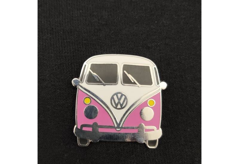 Puckator Button Volkswagen VW T1 Bus Ansteckbutton in rosa von Puckator