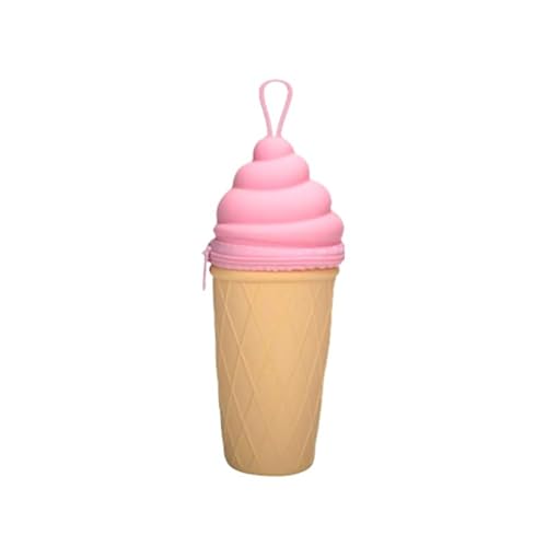 Puckator Foodiemals Eiscreme-förmiges Silikon-Federmäppchen – Schulausrüstung – Federmäppchen – große Kapazität adrettes Federmäppchen – Reißverschlusstasche – Büroutensilien – Federmäppchen von Puckator