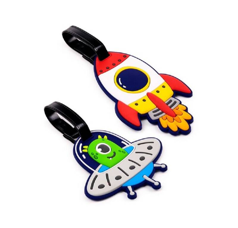 Puckator Gepäckanhänger Space Cadets (Set, 2-St., Raktete Ufo) Kofferanhänger, Namensschild von Puckator