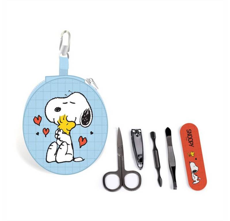 Puckator Maniküre-Pediküre-Set Peanuts Day of the Dead Totenkopf, 5-tlg., Set, inkl. Nagelclip Nagelschere Pinzette Nagelfeile Nagelhauschieber von Puckator