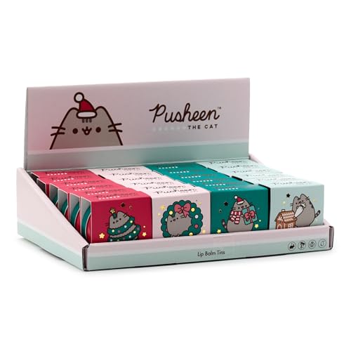 Puckator Pusheen the Cat Christmas 2023 Lippenbalsam in einer Dose – Lippenpflegestift Balsam Chapstick Holiday Essentials für Frauen Familie – Lipbalm Feuchtigkeitspflege Peeling Creme – Pretty Cute von Puckator