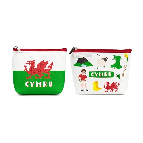 Puckator Wales walisische Cymru PVC-Geldbörse – Damen Damen schlanke Geldbörsen für Damen – Münztasche Geldbörse Herren – Kartenhalter mit Reißverschluss – kleine Geldtasche, mehrfarbig, Modern von Puckator