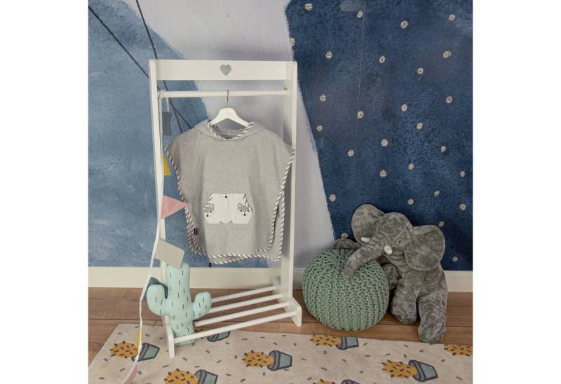 Puckdaddy GmbH Badeponcho Foxi 57x84cm mit Kapuze und Fuchs-Muster in Grau von Puckdaddy GmbH