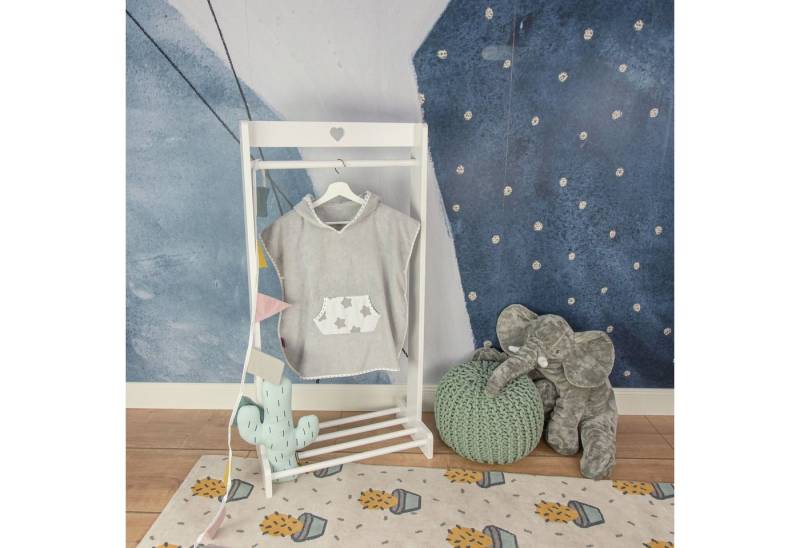 Puckdaddy GmbH Badeponcho Freya 57x84cm mit Kapuze mit Sterne-Muster in Grau von Puckdaddy GmbH