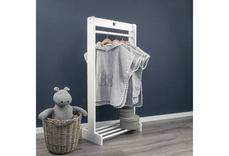 Puckdaddy GmbH Badeponcho Greta 57x84cm mit Kapuze und Anker-Motiv in Grau von Puckdaddy GmbH