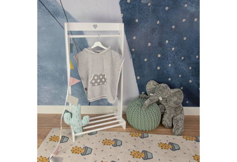 Puckdaddy GmbH Badeponcho Smilla 57x84cm mit Kapuze mit Punkte-Muster in Grau von Puckdaddy GmbH