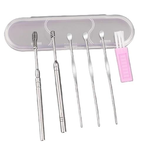 6Pcs Edelstahl Ohr Wachs Entfernung Werkzeuge Frühling Kürette Earpick Löffel Thread Garn Wolle Garn Für Häkeln Garn Für Stricken Hut Garn Baumwolle Stränge Von Garn Schal Plüsch Garn Häkeln Garn Set von Puco