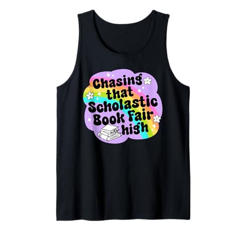 Retro Book Fair Damen Leselehrer Buchbibliothekarin Tank Top von Puddin Threads