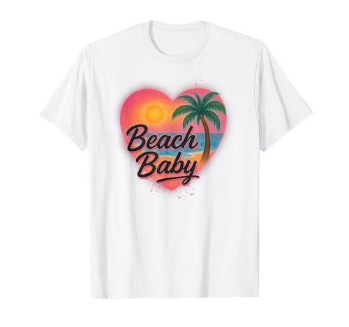 Retro Y2k Airbrush Style Strand Party Urlaub Mädchen Ausflug T-Shirt Retro Y2k Airbrush Style Strand Party Urlaub Mädchen Ausflug T-Shirt von Puddin Threads