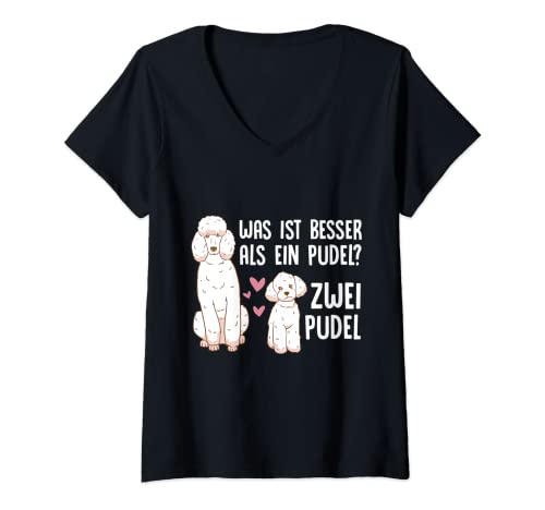 Damen Was ist besser als ein Pudel? Zwei Pudel Besitzer T-Shirt mit V-Ausschnitt Damen Was ist besser als ein Pudel? Zwei Pudel Besitzer T-Shirt mit V-Ausschnitt von Pudel Besitzer Herrchen Frauchen Hundeliebhaber
