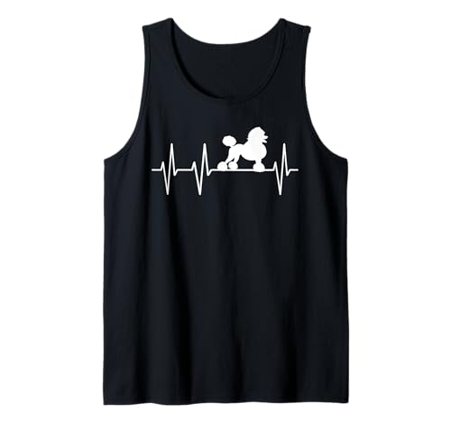 Pudel Heartbeat Hunde Herzschlag Hundebesitzer Design Damen Tank Top von Pudel Hund Grafik Illustration Hundeliebe Puls