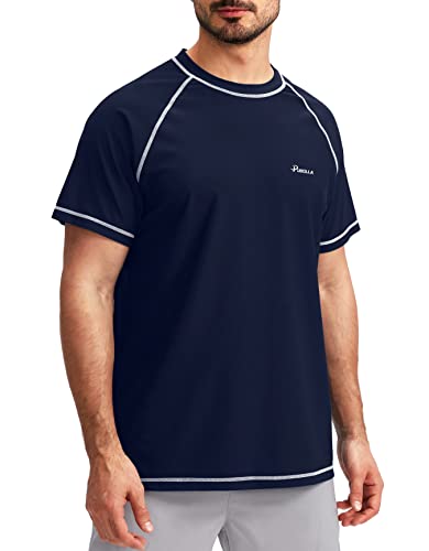 Pudolla Herren Badeshirts Rashguard UPF 50+ UV Sonnenschutz T-Shirt, Dunkles Marineblau , XXX-Large von Pudolla