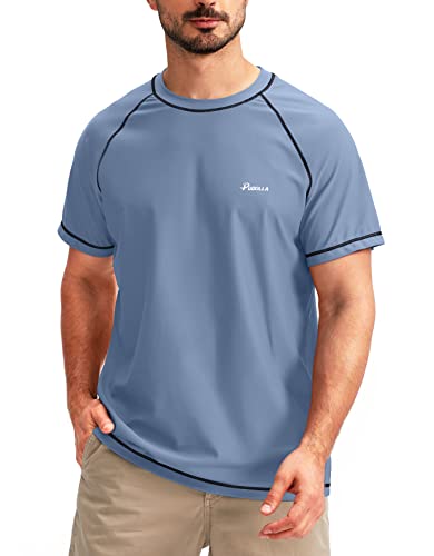 Pudolla Herren Schwimmshirts Rashguard Shirts für Herren UPF 50+ Sonnenschutz T-Shirts Schnell Trocknen Strand Surf Wasser Shirt, dusty blue, 3XL von Pudolla