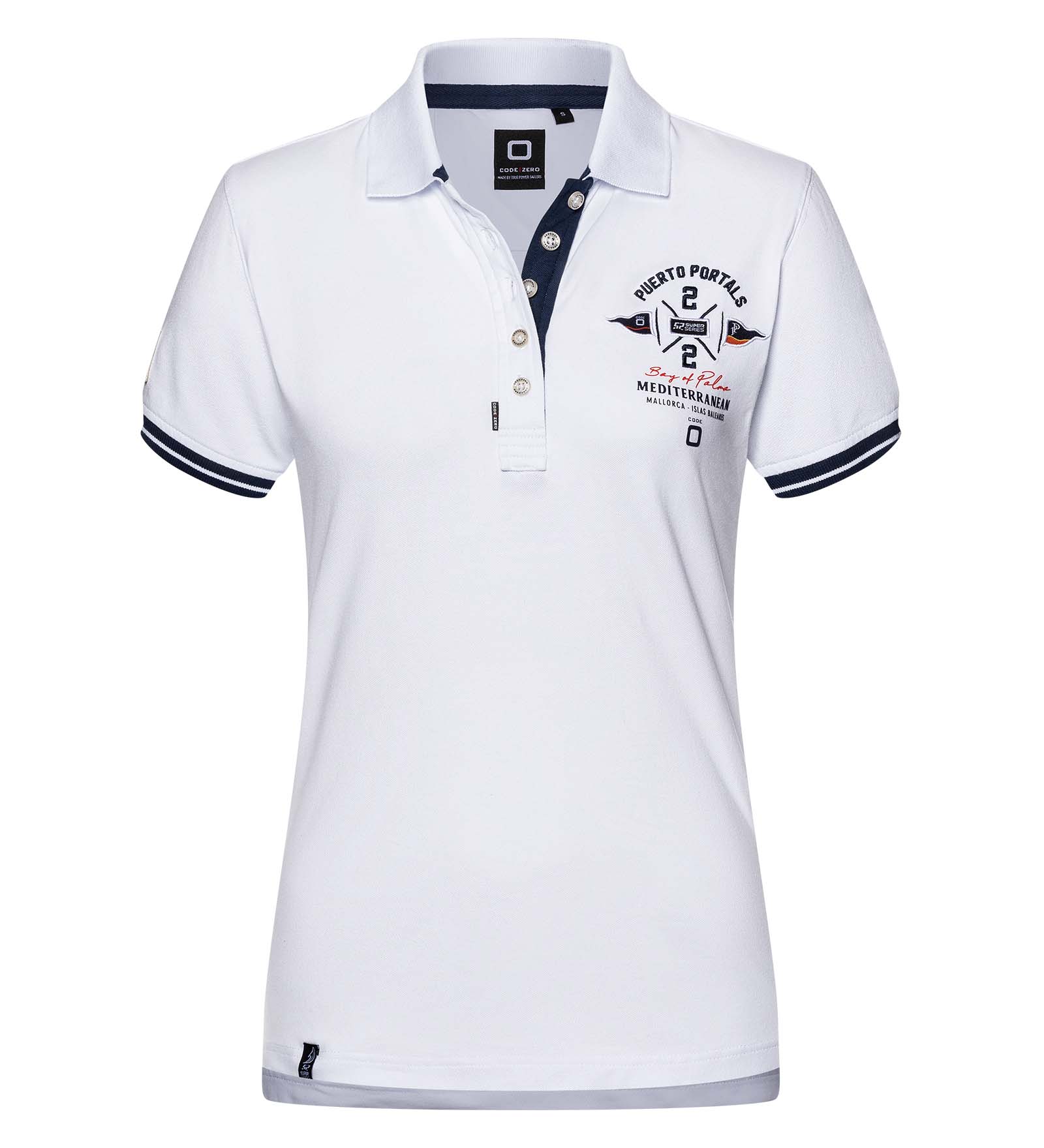 Poloshirt Damen Bay of Palma weiß L Puerto Portals von Puerto Portals