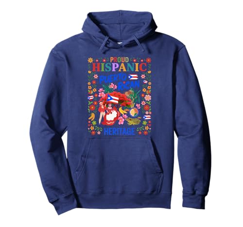 Puerto Rico Flagge Frauen Idee Herencia Hispana Puertorriqueña Pullover Hoodie von Puerto Rican Hispanic Heritage Month Idea For Kids