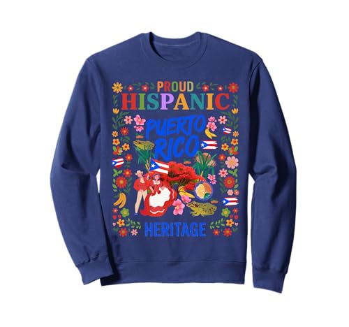 Puerto Rico Flagge Frauen Idee Herencia Hispana Puertorriqueña Sweatshirt von Puerto Rican Hispanic Heritage Month Idea For Kids