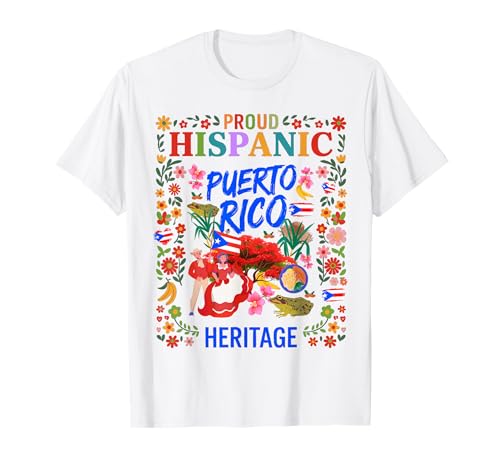Puerto Rico Flagge Frauen Idee Herencia Hispana Puertorriqueña T-Shirt von Puerto Rican Hispanic Heritage Month Idea For Kids