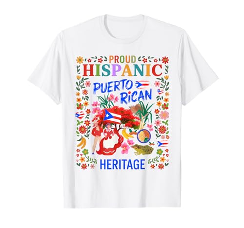 Puerto Rico Flagge Frauen Idee Herencia Hispana Puertorriqueña T-Shirt von Puerto Rican Hispanic Heritage Month Idea For Kids