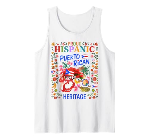 Puerto Rico Flagge Frauen Idee Herencia Hispana Puertorriqueña Tank Top von Puerto Rican Hispanic Heritage Month Idea For Kids