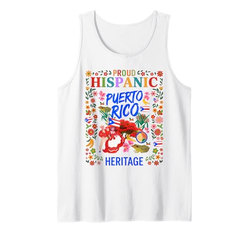 Puerto Rico Flagge Frauen Idee Herencia Hispana Puertorriqueña Tank Top von Puerto Rican Hispanic Heritage Month Idea For Kids