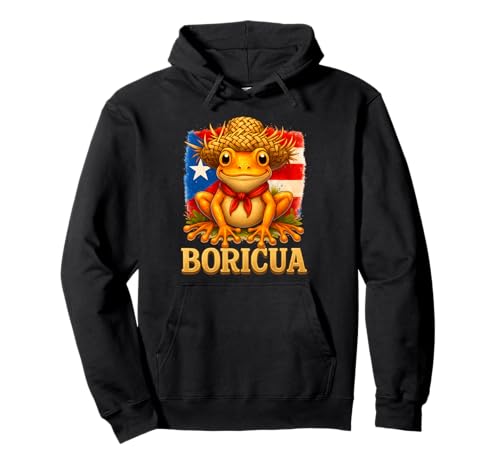 Boricua Coqui Frosch Taino Puerto Rico Puerto Rico Flagge Kinder Pullover Hoodie von Puerto Rican Hispanic Heritage Puerto Rico Apparel