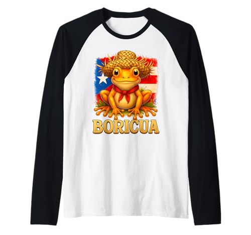 Boricua Coqui Frosch Taino Puerto Rico Puerto Rico Flagge Kinder Raglan von Puerto Rican Hispanic Heritage Puerto Rico Apparel