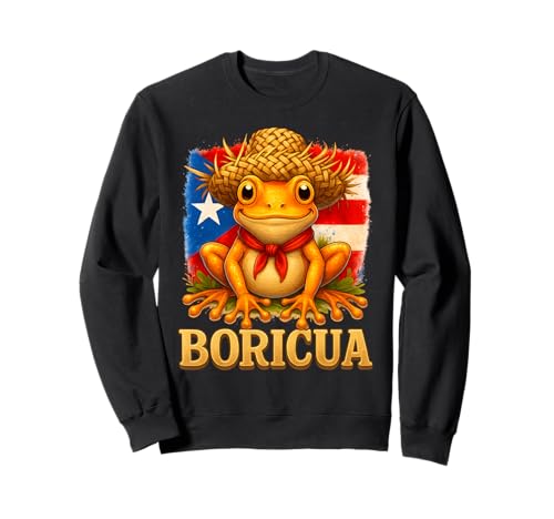 Boricua Coqui Frosch Taino Puerto Rico Puerto Rico Flagge Kinder Sweatshirt von Puerto Rican Hispanic Heritage Puerto Rico Apparel