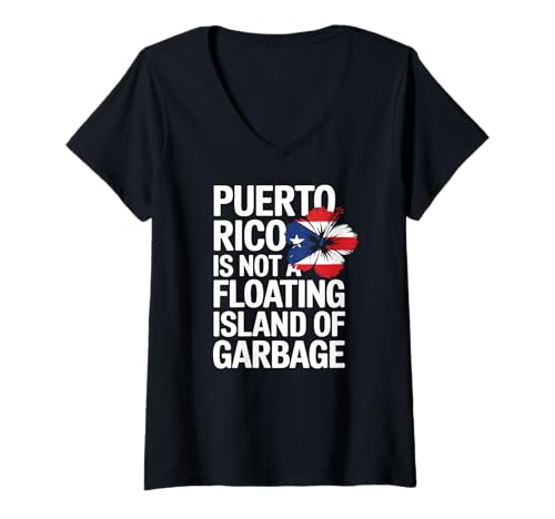Damen Puerto Rico Flagge Taino Flower Pride Spruch Yo Soy Boricua T-Shirt mit V-Ausschnitt von Puerto Rican Wepa Hispanic Pride Heritage Month