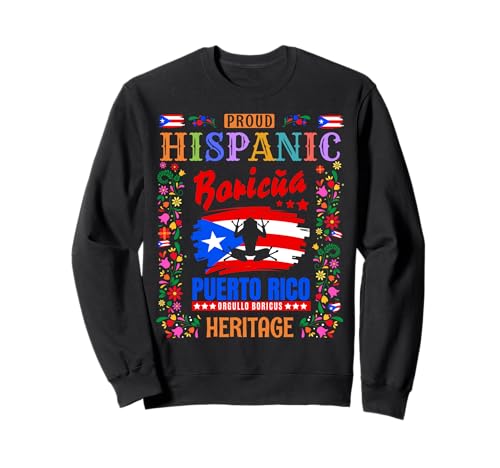 Puertoricanische Flagge, Heritage-Outfit-Idee für Kinder, Boricua-Flagge Sweatshirt von Puerto Rico Hispanic Heritage Ideas For Toddlers