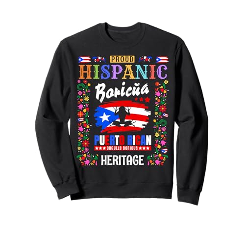 Puertoricanische Flagge, Heritage-Outfit-Idee für Kinder, Boricua-Flagge Sweatshirt von Puerto Rico Hispanic Heritage Ideas For Toddlers