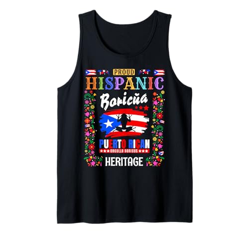 Puertoricanische Flagge, Heritage-Outfit-Idee für Kinder, Boricua-Flagge Tank Top von Puerto Rico Hispanic Heritage Ideas For Toddlers