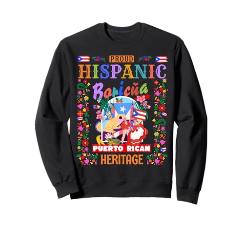 Puertoricanische Flagge, Heritage-Outfit-Idee für Kinder, Boricua-Flagge Sweatshirt von Puerto Rico Hispanic Heritage Ideas For Women