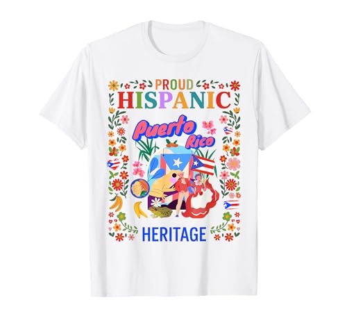 Idee für Damen mit puertoricanischer Flagge Herencia Hispana Puertorriqueña T-Shirt von Puerto Rico Hispanic Heritage Kids & Toddler Ideas