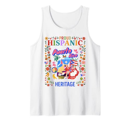 Idee für Damen mit puertoricanischer Flagge Herencia Hispana Puertorriqueña Tank Top von Puerto Rico Hispanic Heritage Kids & Toddler Ideas