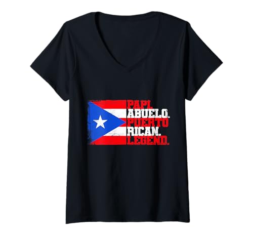 Damen Puerto Rico Papi Abuelo Puertoricanische Legende T-Shirt mit V-Ausschnitt Damen Puerto Rico Papi Abuelo Puertoricanische Legende T-Shirt mit V-Ausschnitt von Puerto Rico Legend Papi Abuelos Pride