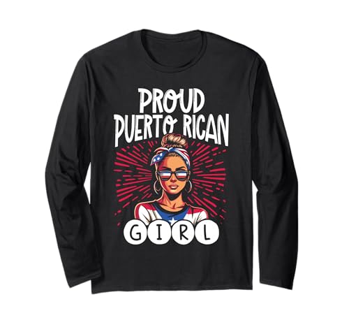 Puerto Rico Stolzes puertoricanisches Modestatement für Mädchen Langarmshirt Puerto Rico Stolzes puertoricanisches Modestatement für Mädchen Langarmshirt von Puerto Rico Pride Heritage Series