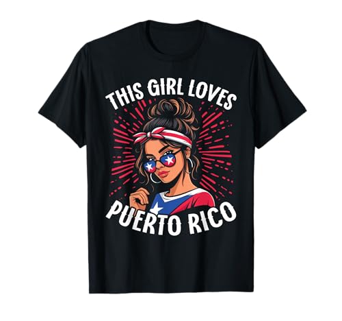 Dieses Mädchen liebt die Feier der Flaggenfarben von Puerto Rico T-Shirt von Puerto Rico Vibes Fans Celebrate