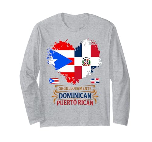 Dominikanische und puertoricanische Flagge Idee für Kinder Dominicano Langarmshirt von Puertorriqueña Dominicana Hispanic Ideas For Women