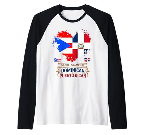 Dominikanische und puertoricanische Flagge Idee für Kinder Dominicano Raglan von Puertorriqueña Dominicana Hispanic Ideas For Women