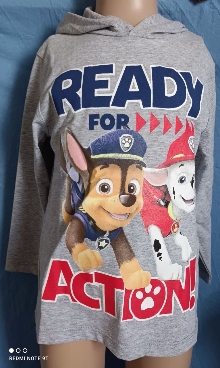 Püttmann Paw Patrol Longsleeve mit Kapuze Junge grau von Püttmann