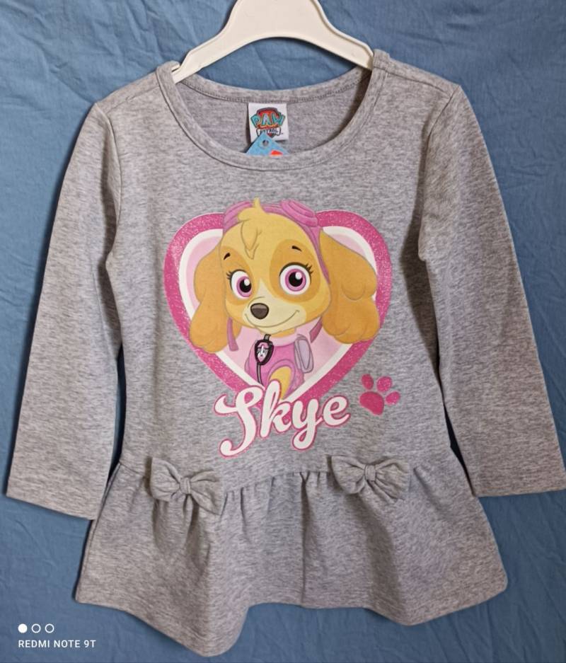 Püttmann Paw Patrol Skye Kleid Langarm grau oder pink von Püttmann