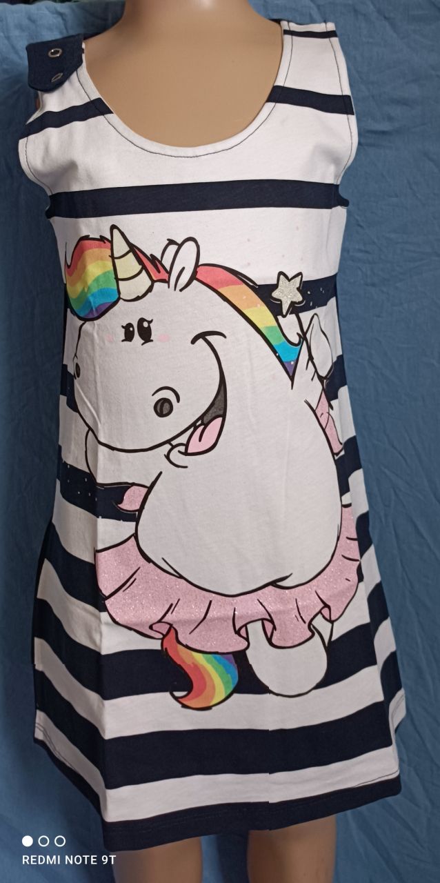 Püttmann Pummeleinhorn Sommerkleid pink oder navy Mädchen Kurzarm von Püttmann