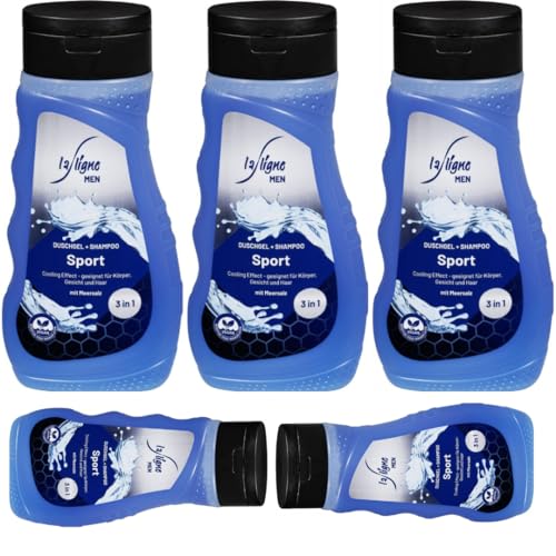 La Ligne Men 3in1Duschgel & Shampoo Sport 300 Mililiter x 5 Stück von Pufai